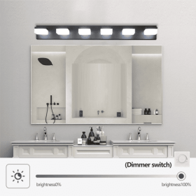 Modern 6 Lights Black LED Makeup Mirror Fixtures For Bathroom And Vanity Unavailable Platforms- Temu