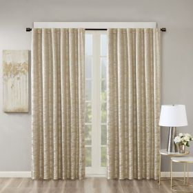 Jacquard Lined Total Blackout Rod Pocket/Back Tab Curtain Panel