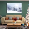 Framed Canvas Wall Art Decor Painting For Chrismas, Winter Pine Forest Chrismas Gift Painting For Chrismas Gift, Decoration For Chrismas Eve Office Li