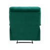 Reclining Chair Green Velvet Upholstery Square Tufted Back Pillowtop Arms Solid Wood Furniture Modern Living Room Recliner 1pc