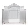 8' x 10' Polycarbonate Outdoor Greenhouse, Aluminum Walk-in Green House w/ 5-Level Adjustable Vents, Gutter and Door, Large Sun Room for Garden Backya