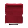 Reclining Chair Red Velvet Upholstery Square Tufted Back Pillowtop Arms Solid Wood Furniture Modern Living Room Recliner 1pc