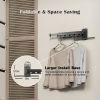 Clothes Drying Rack Wall Mounted,Laundry Drying Rack Collapsible/Retractable(Tri-Fold),Space Saving Laundry Hanger Dryer Rack with Additional Bar