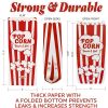 Popcorn Bags 2oz Bulk Pack of 125 Large White Red Individual Pop Corn Paper Bags Family Movie Night Mini Snack Boxes Concession Stand Party or Game Su