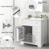 30" Bathroom Vanity with Sink Top, Bathroom Vanity Cabinet with Door and Two Drawers, MDF Boards, Solid Wood, One Package