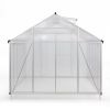 8' x 10' Polycarbonate Outdoor Greenhouse, Aluminum Walk-in Green House w/ 5-Level Adjustable Vents, Gutter and Door, Large Sun Room for Garden Backya