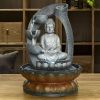 11inches Buddha Fountain Fengshui Indoor Tabletop Decorative Waterfall Kit with Submersible Pump for Office and Home Decor