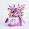 1pc Orchids Pop-Up Card Flower Pop-Up Box Card Home Decor Mother`s Day Mom`s Gift