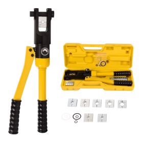 12 Ton 8 AWG-4/0 AWG Wire Hand Hydraulic Crimping Tool, Hydraulic Crimping Tool Set Cable Lug Terminal Crimper With 8 Pairs of Dies (Model: 12T)