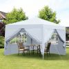 Outdoor 10x 10Ft Pop Up Gazebo Canopy Tent Removable Sidewall with Zipper,2pcs Sidewall with Windows,with 4pcs Weight sand bag,with Carry Bag