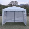 Outdoor 10x 10Ft Pop Up Gazebo Canopy Tent Removable Sidewall with Zipper,2pcs Sidewall with Windows,with 4pcs Weight sand bag,with Carry Bag