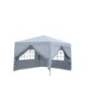 Outdoor 10x 10Ft Pop Up Gazebo Canopy Tent Removable Sidewall with Zipper,2pcs Sidewall with Windows,with 4pcs Weight sand bag,with Carry Bag