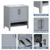 30" Bathroom Vanity with Sink, Multi-functional Bathroom Cabinet with Doors and Drawers, Solid Frame and MDF Board