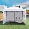 Outdoor 10x 10Ft Pop Up Gazebo Canopy Tent Removable Sidewall with Zipper,2pcs Sidewall with Windows,with 4pcs Weight sand bag,with Carry Bag