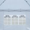 Outdoor 10x 10Ft Pop Up Gazebo Canopy Tent Removable Sidewall with Zipper,2pcs Sidewall with Windows,with 4pcs Weight sand bag,with Carry Bag