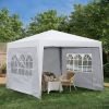 Outdoor 10x 10Ft Pop Up Gazebo Canopy Tent Removable Sidewall with Zipper,2pcs Sidewall with Windows,with 4pcs Weight sand bag,with Carry Bag