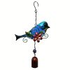 1set, Wind Chimes, Birds, Iron, Glass, Painted Handicrafts, Hanging Pieces, Courtyard Gardens, Metal Aluminum Pipe Hanging Pieces.Comes With S-hook, N