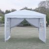 Outdoor 10x 10Ft Pop Up Gazebo Canopy Tent Removable Sidewall with Zipper,2pcs Sidewall with Windows,with 4pcs Weight sand bag,with Carry Bag